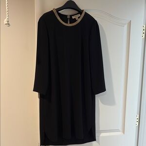 Burberry Black Dress with Gold Chain Accent